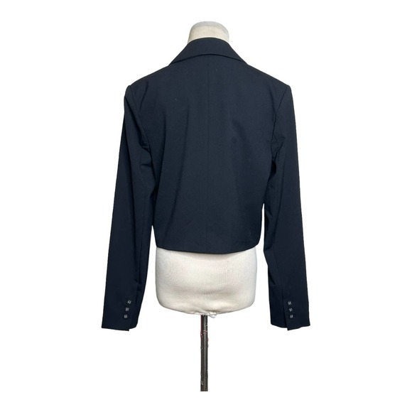 Danielle Bernstein black long sleeves open front jacket size Small - Picture 8 of 10
